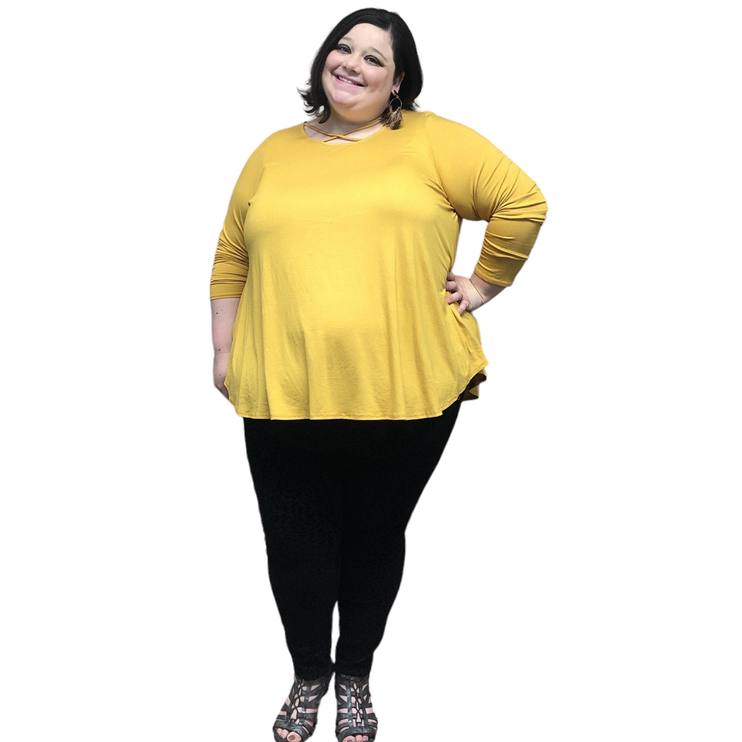 Curvy Plus Criss Cross Top - Changing Room Boutique