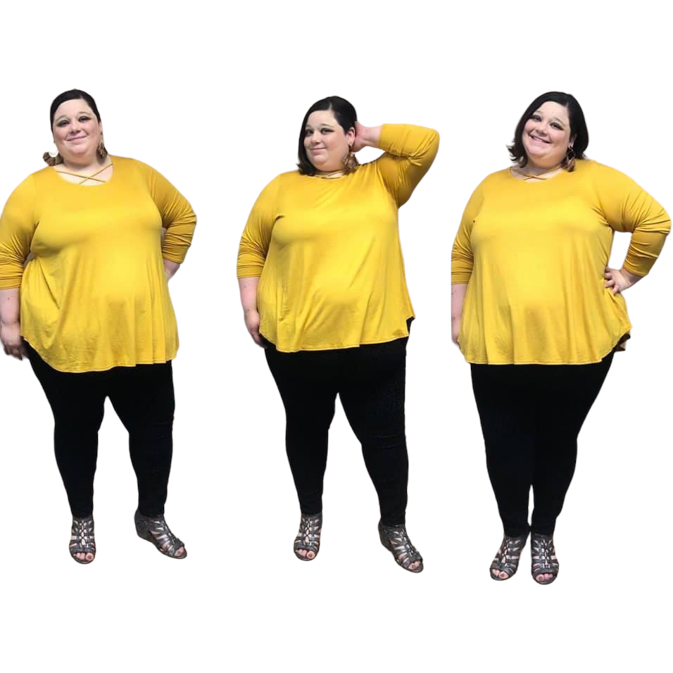 Curvy Plus Criss Cross Top - Changing Room Boutique