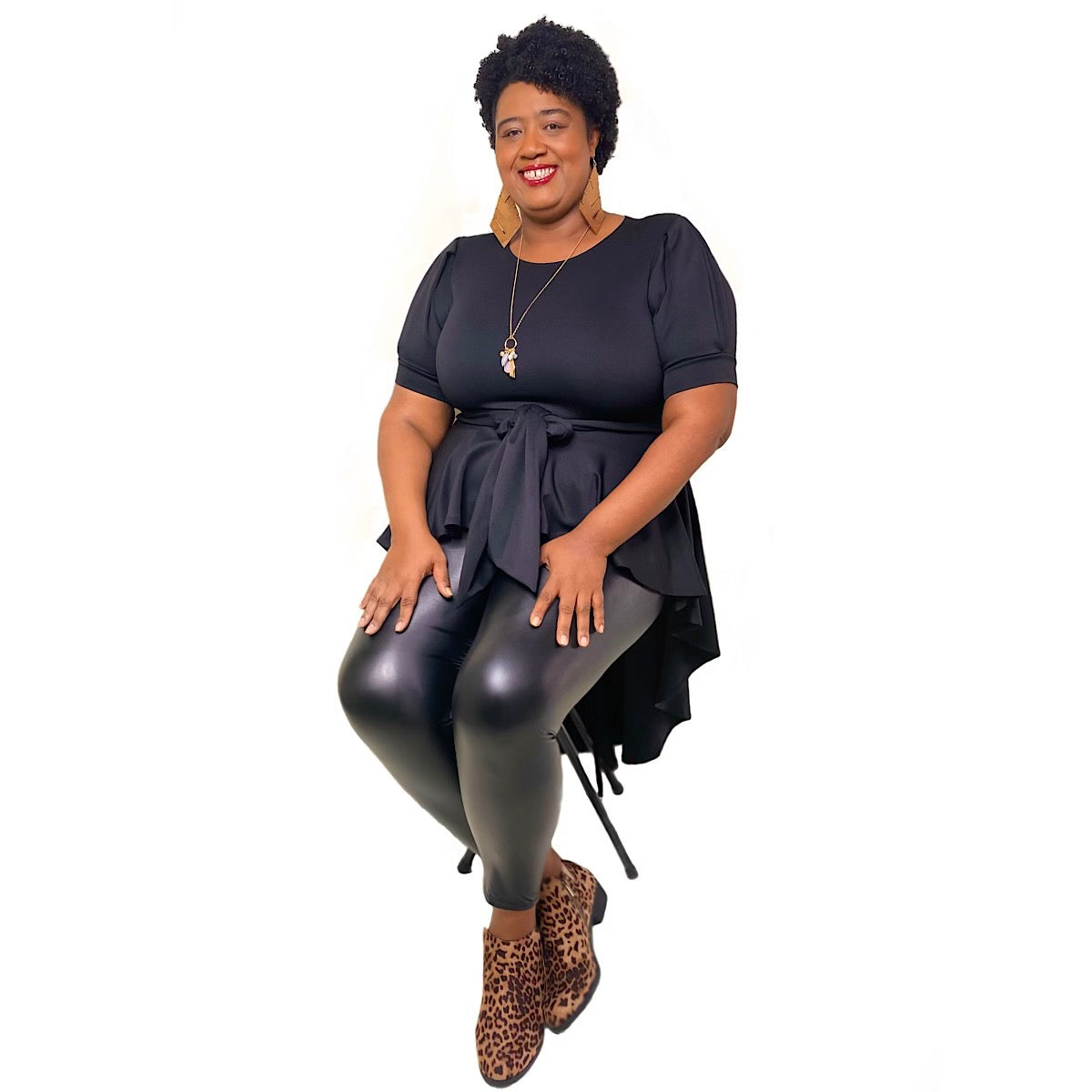 "Elizabeth" Curvy Hi Lo Peplum Top - Changing Room Boutique