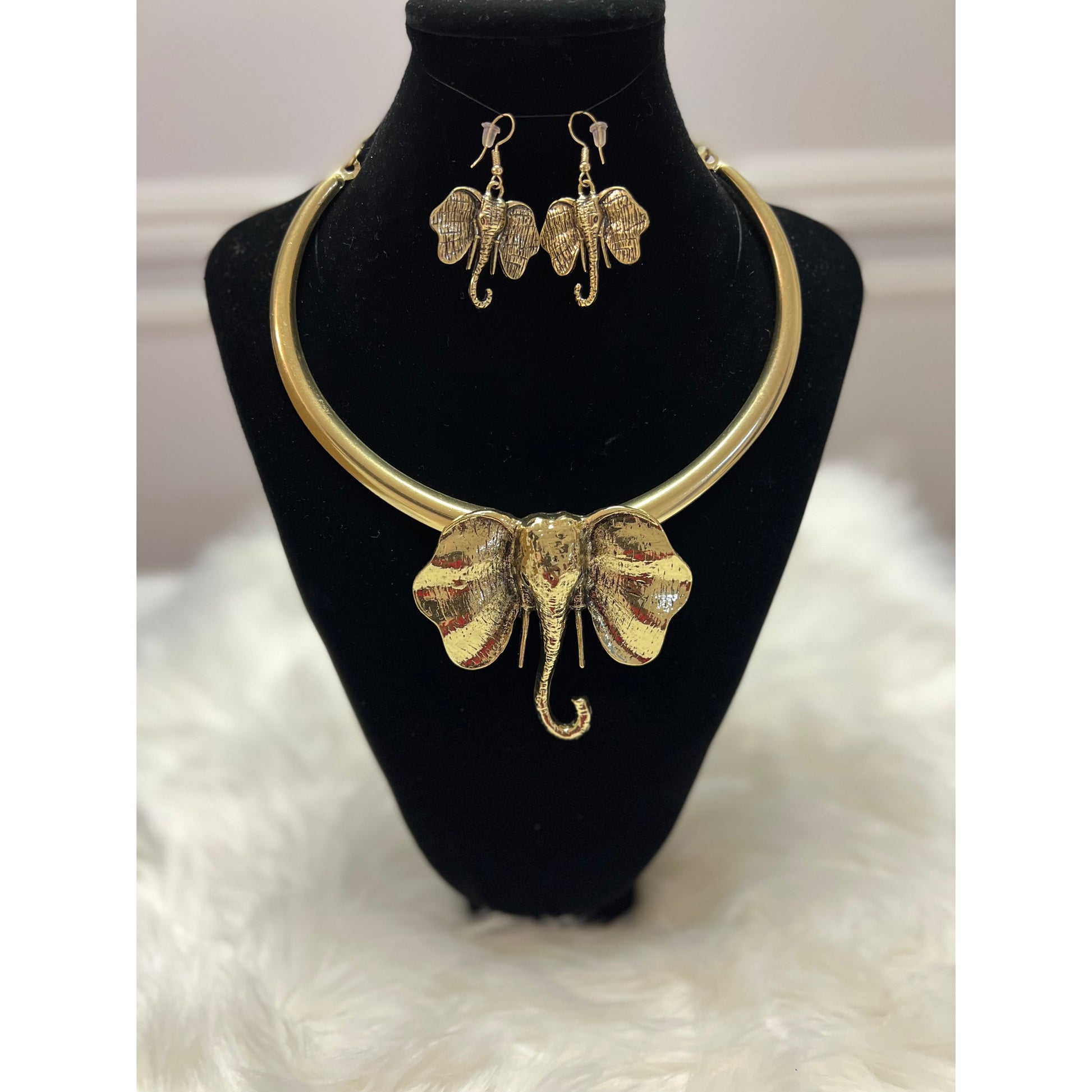 R-Silver and Gold Elephant w/ Earring Sets - Changing Room Boutique