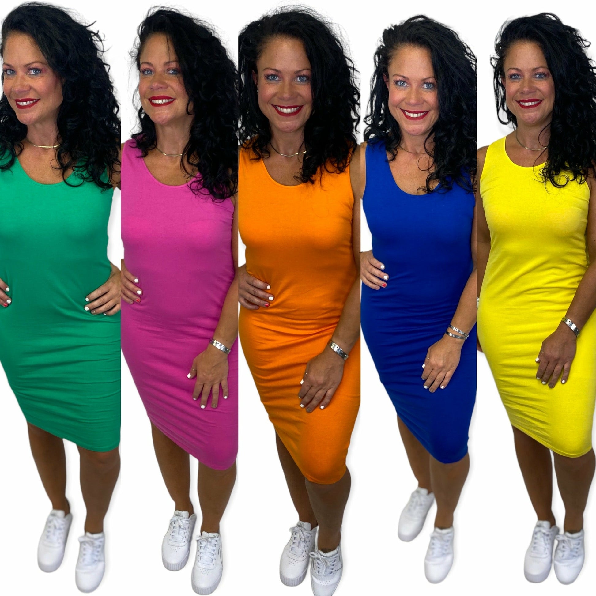 Just Color Midi Dresses - Changing Room Boutique
